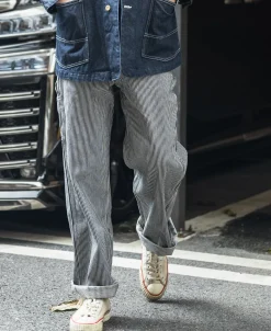 Fashion Hickory Stripe Carpenter Pants Pants&trousers
