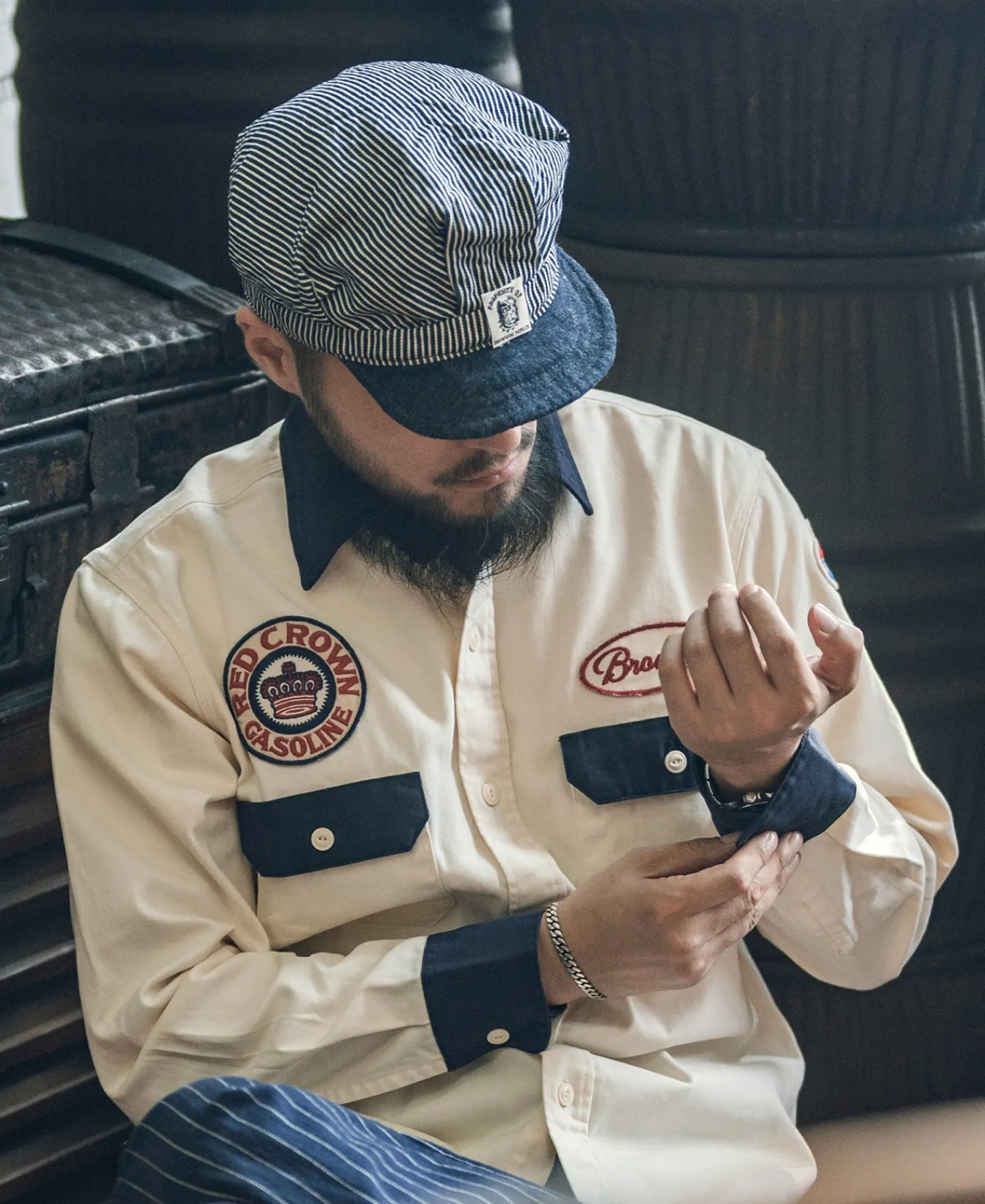 Sale Hickory Stripe Railroad Engineer Cap Hats&caps