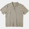 Best High-low Hem Slub Cotton Polo Shirt - Beige Gray Polo Shirts | Short Sleeve T-Shirts