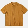 Sale High-low Hem Slub Cotton Polo Shirt - Ginger Polo Shirts | T-shirts