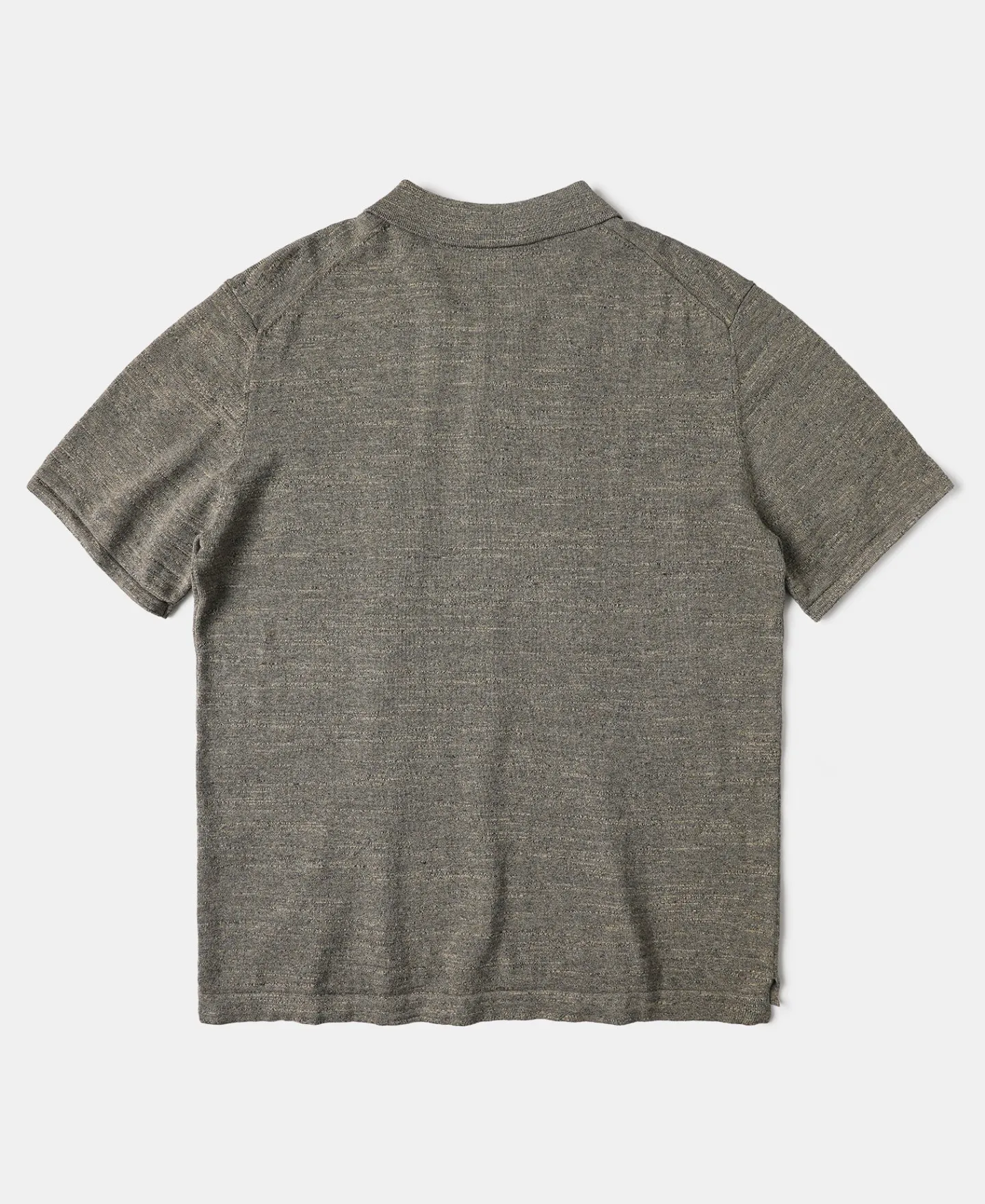 Discount High-low Hem Slub Cotton Polo Shirt - Gray Brown Polo Shirts | Short Sleeve T-Shirts