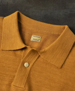Sale High-low Hem Slub Cotton Polo Shirt - Ginger Polo Shirts | T-shirts