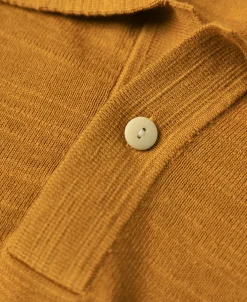 Sale High-low Hem Slub Cotton Polo Shirt - Ginger Polo Shirts | T-shirts