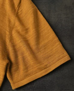 Sale High-low Hem Slub Cotton Polo Shirt - Ginger Polo Shirts | T-shirts