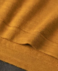 Sale High-low Hem Slub Cotton Polo Shirt - Ginger Polo Shirts | T-shirts