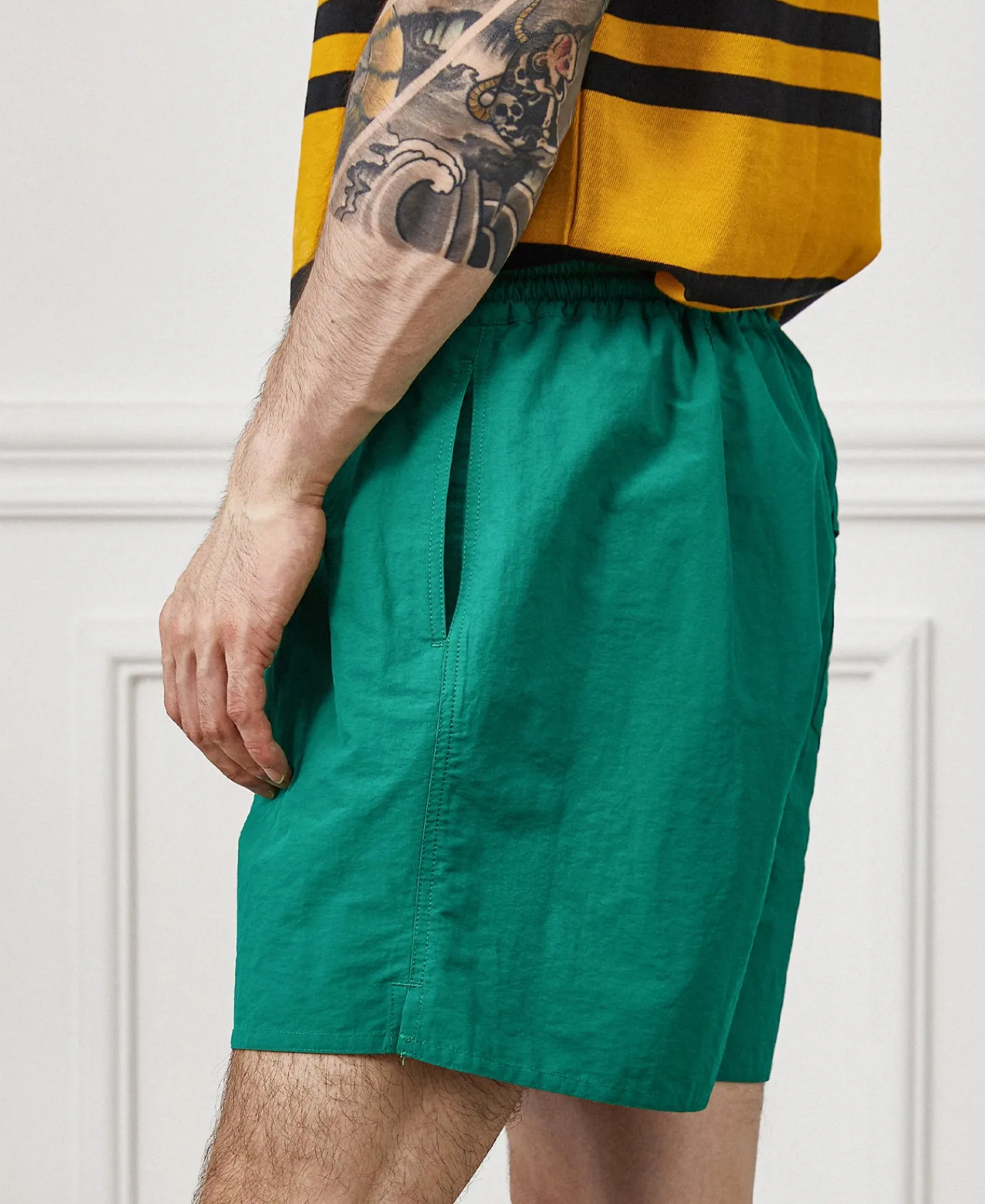Clearance 5-Inch Nylon Swim Shorts - Green Shorts