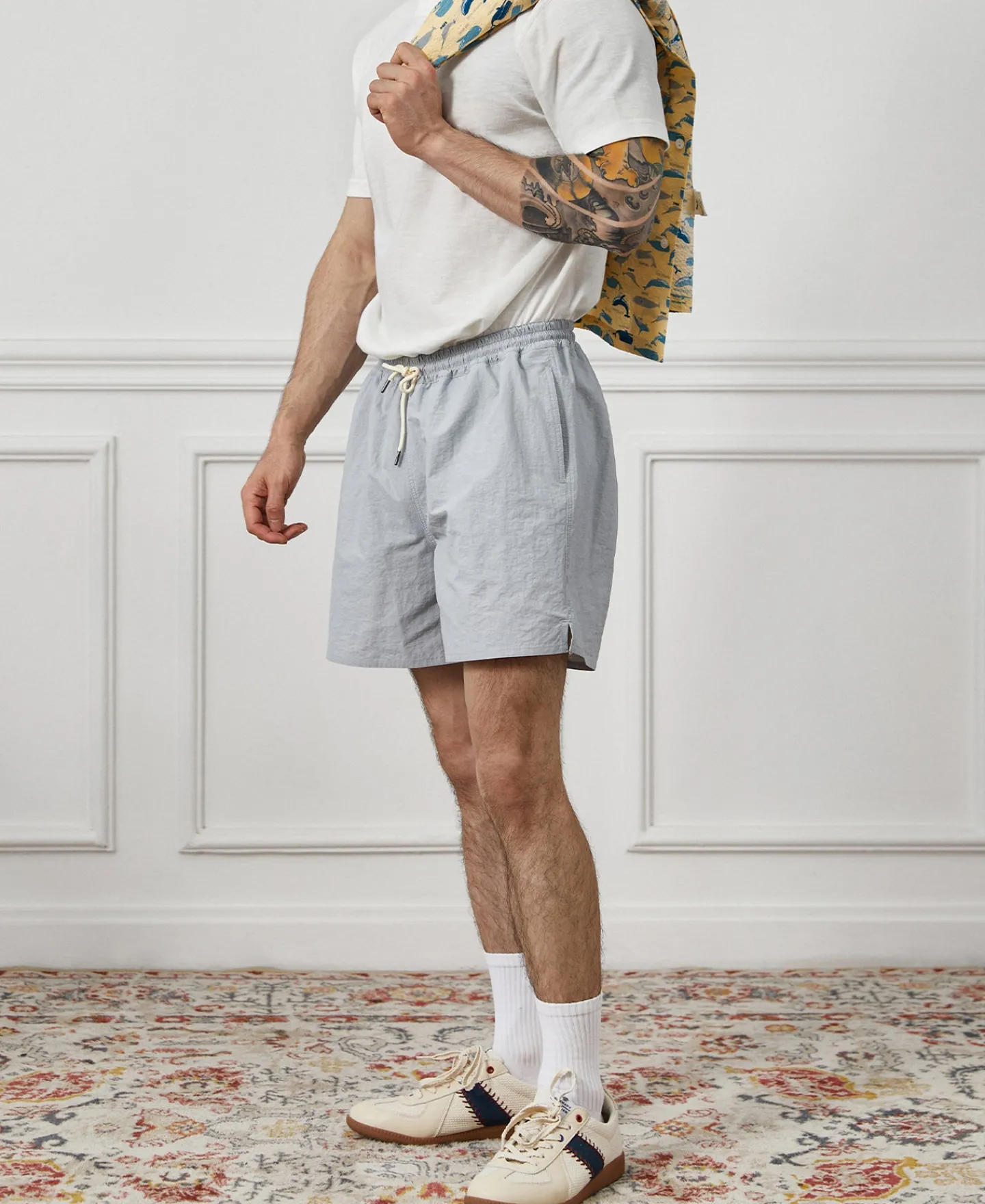 New 5-Inch Nylon Swim Shorts - Light Gray Shorts