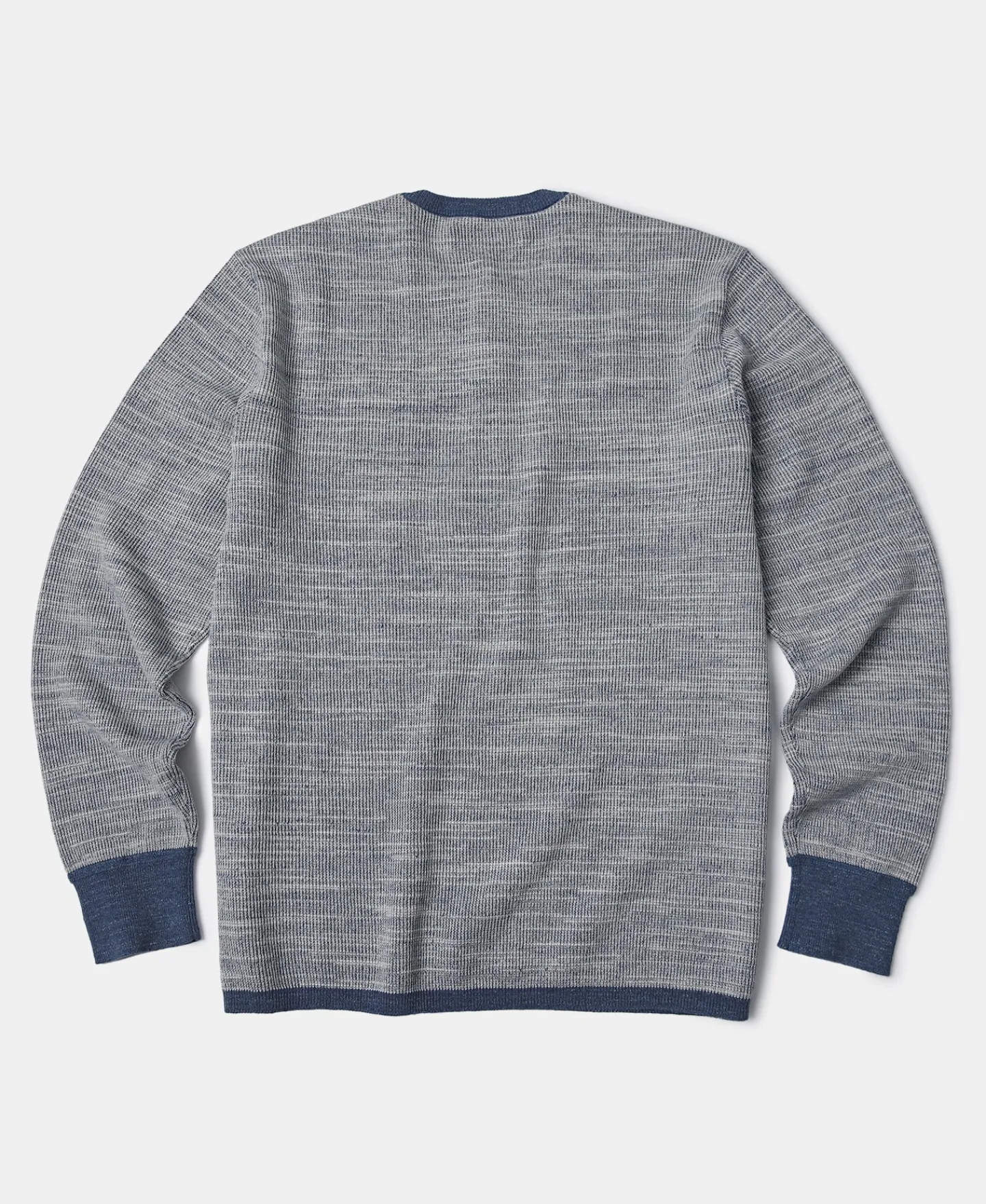 Fashion Indigo Heather Yarns Knitted Henley Shirt Henleys | Long Sleeve T-Shirts
