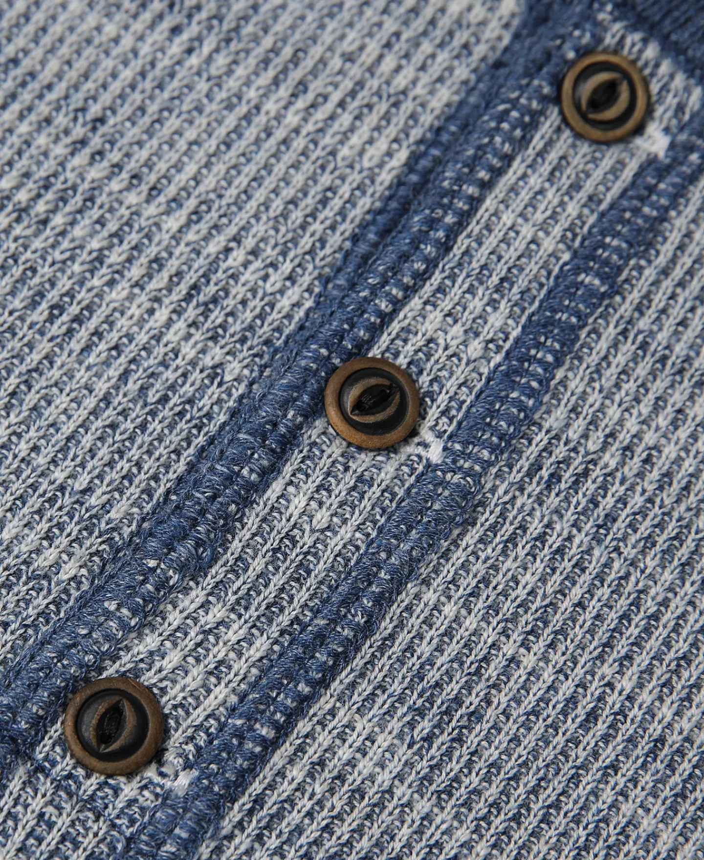 Fashion Indigo Heather Yarns Knitted Henley Shirt Henleys | Long Sleeve T-Shirts