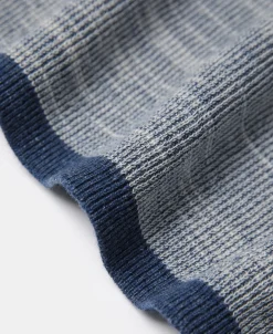 Fashion Indigo Heather Yarns Knitted Henley Shirt Henleys | Long Sleeve T-Shirts