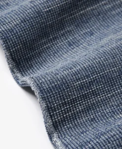 Fashion Indigo Heather Yarns Knitted Henley Shirt Henleys | Long Sleeve T-Shirts