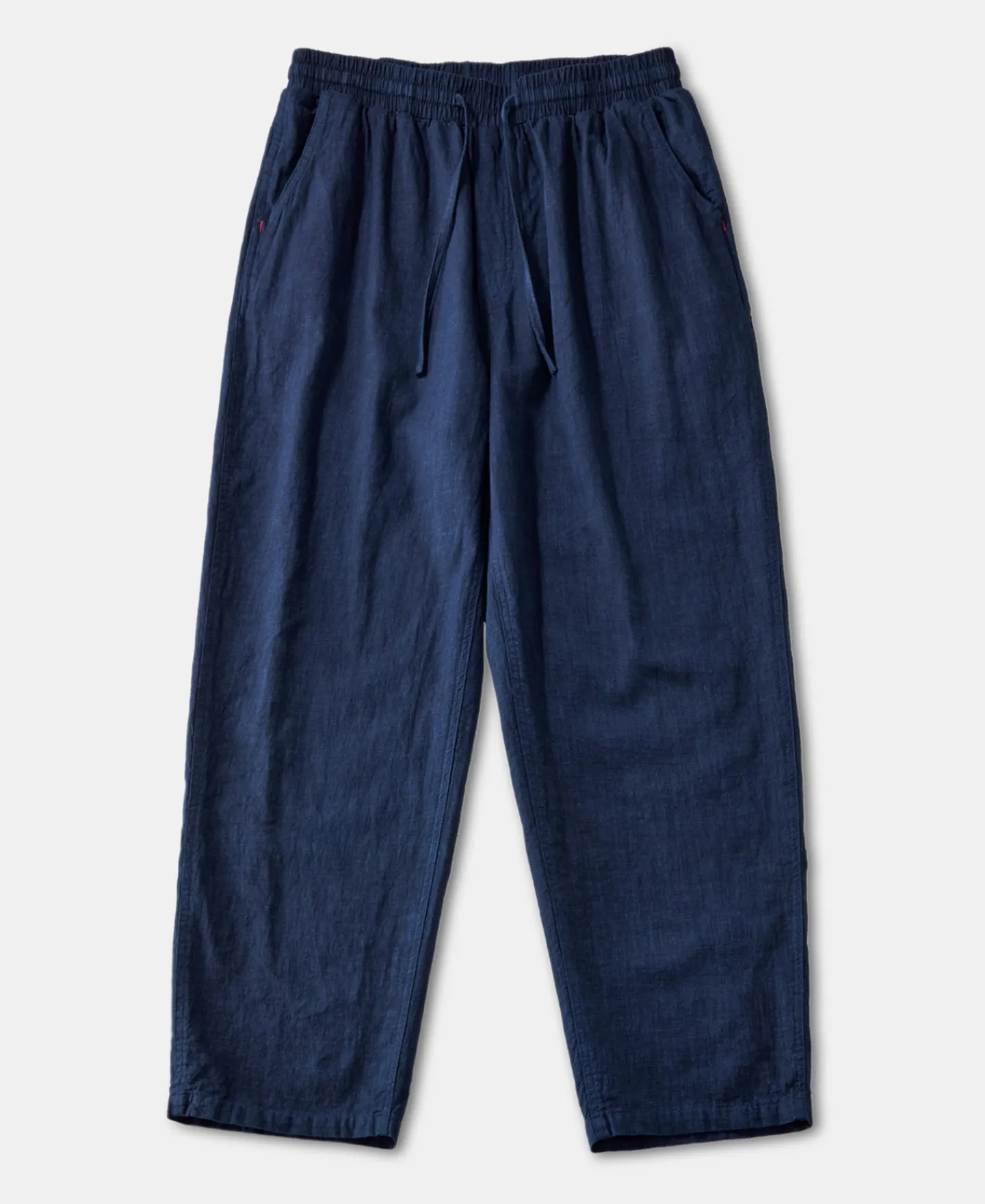 Sale Indigo-Dye Loose Cotton and Linen-Blend Pants Pants&trousers