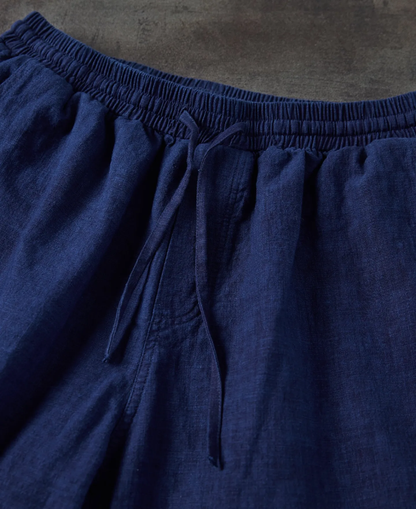 Sale Indigo-Dye Loose Cotton and Linen-Blend Pants Pants&trousers
