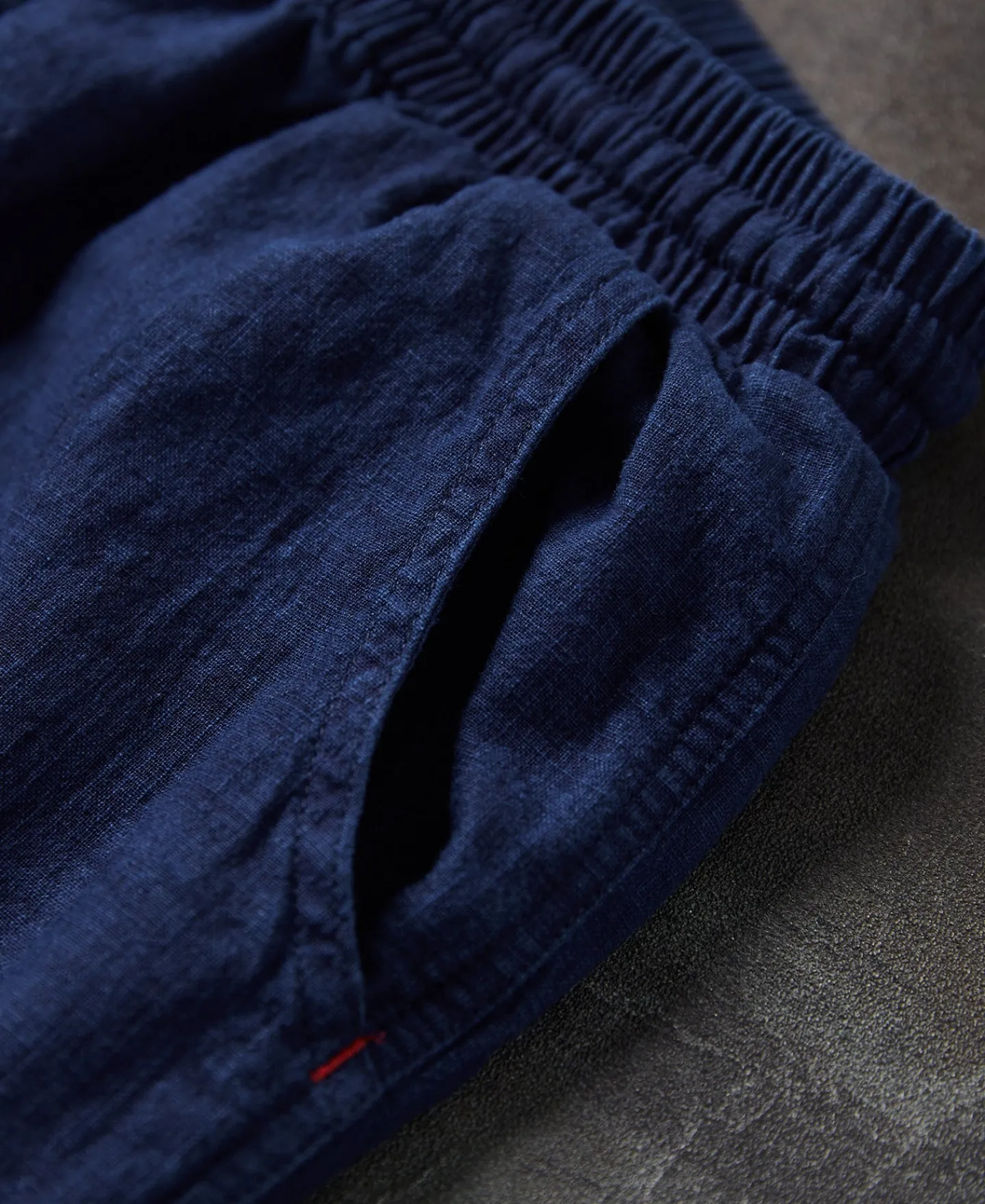 Sale Indigo-Dye Loose Cotton and Linen-Blend Pants Pants&trousers