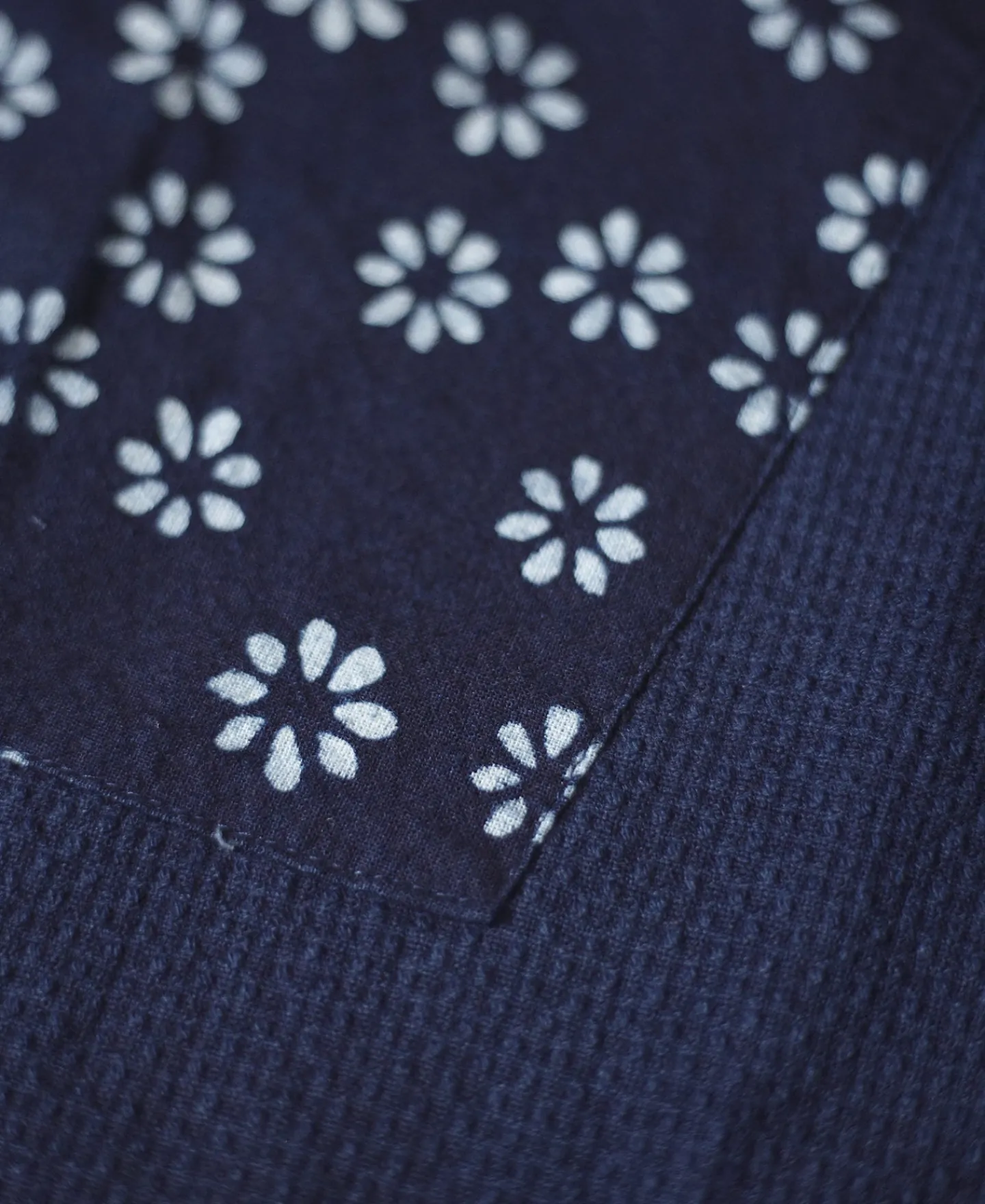 Fashion Indigo-Dyed Sashiko Work Vest Waistcoats