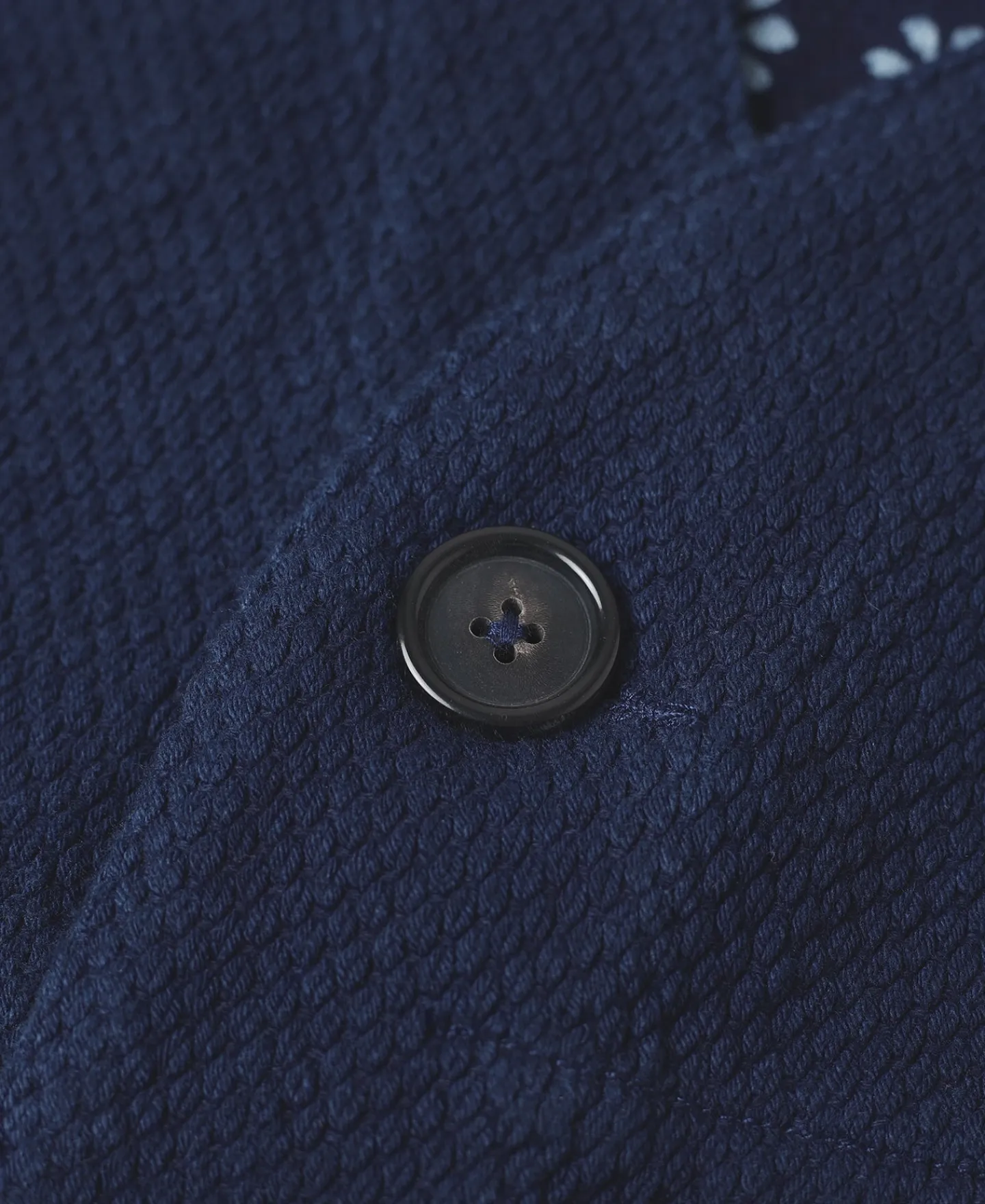 Fashion Indigo-Dyed Sashiko Work Vest Waistcoats