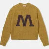 Clearance Ivy League Retro Letter Color Contrast Sweater - Yellow Knitwear&sweaters