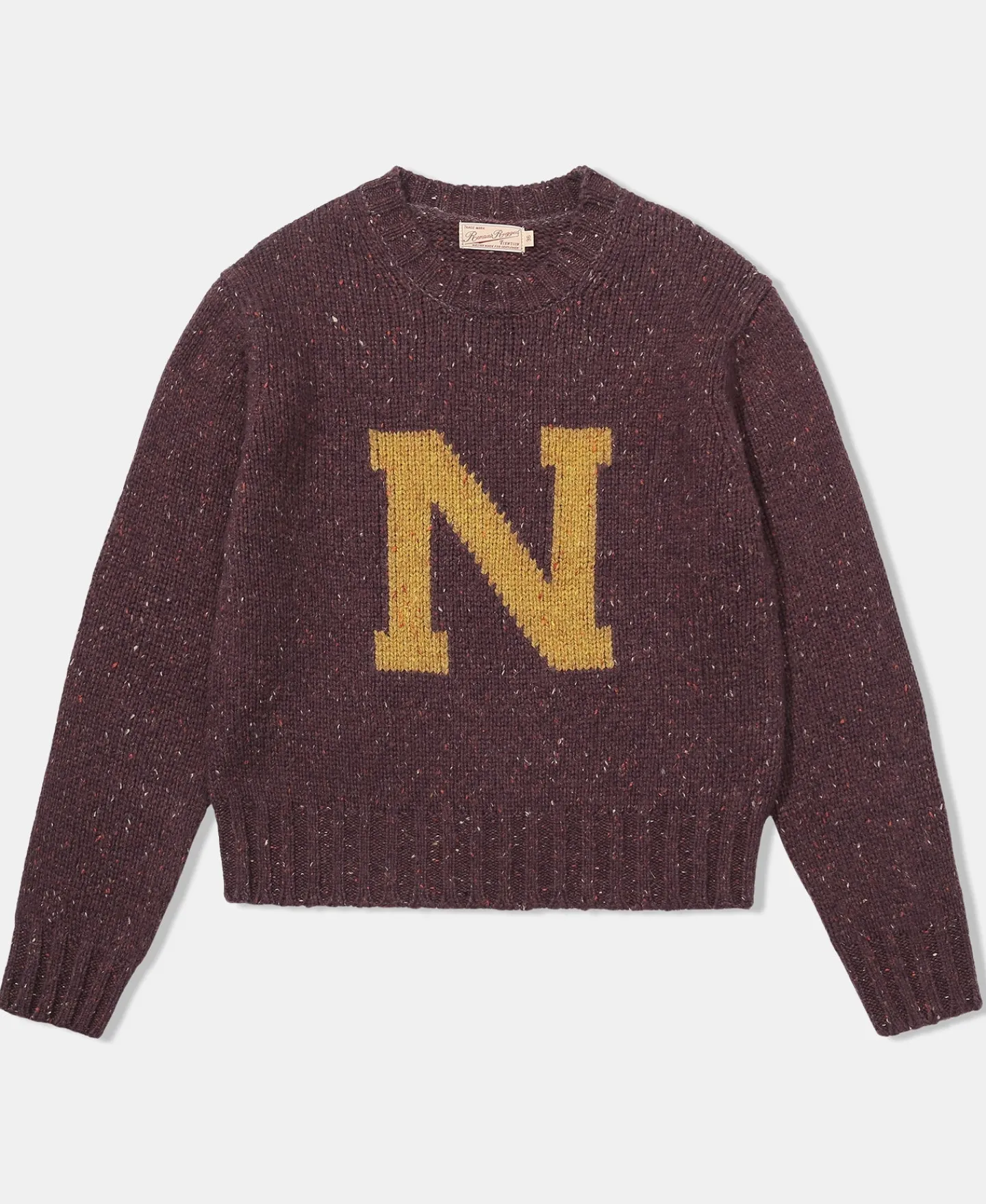 Best Ivy League Retro Letter Color Contrast Sweater - Purple Knitwear&sweaters