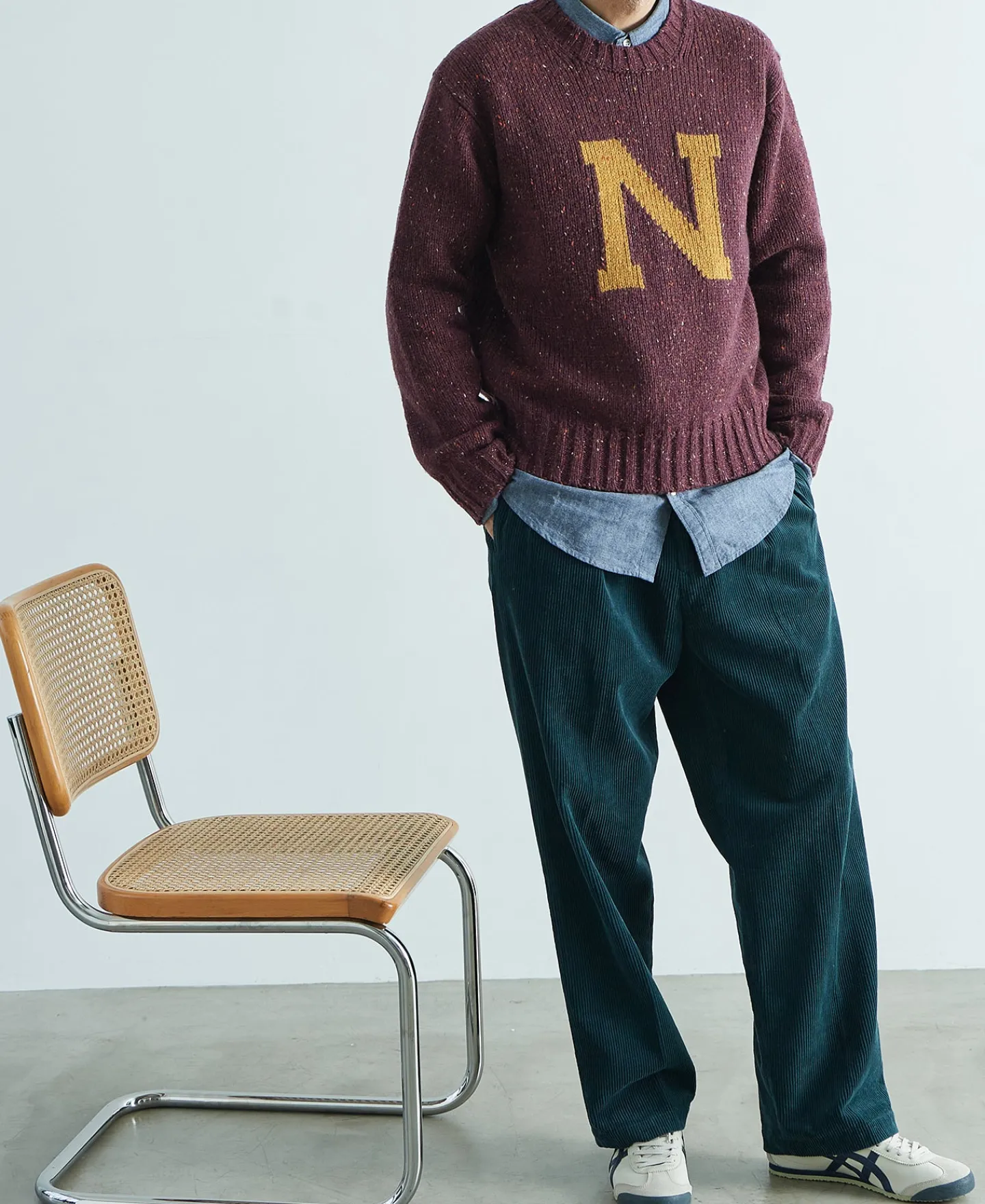 Best Ivy League Retro Letter Color Contrast Sweater - Purple Knitwear&sweaters