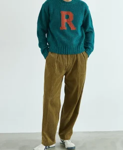 New Ivy League Retro Letter Color Contrast Sweater - Lake Blue Knitwear&sweaters