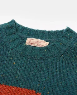 New Ivy League Retro Letter Color Contrast Sweater - Lake Blue Knitwear&sweaters