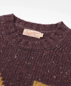Best Ivy League Retro Letter Color Contrast Sweater - Purple Knitwear&sweaters