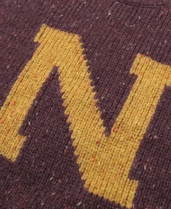 Best Ivy League Retro Letter Color Contrast Sweater - Purple Knitwear&sweaters