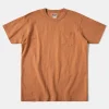 Hot Loopwheel Tubular Slub Cotton Pocket T-Shirt - Orange Short Sleeve T-Shirts | T-shirts