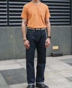 Hot Loopwheel Tubular Slub Cotton Pocket T-Shirt - Orange Short Sleeve T-Shirts | T-shirts