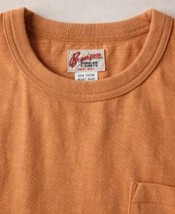 Hot Loopwheel Tubular Slub Cotton Pocket T-Shirt - Orange Short Sleeve T-Shirts | T-shirts