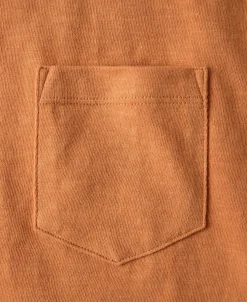 Hot Loopwheel Tubular Slub Cotton Pocket T-Shirt - Orange Short Sleeve T-Shirts | T-shirts