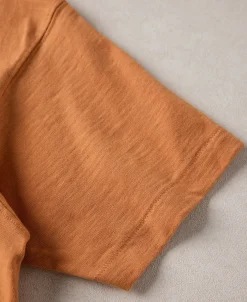 Hot Loopwheel Tubular Slub Cotton Pocket T-Shirt - Orange Short Sleeve T-Shirts | T-shirts