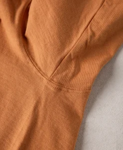 Hot Loopwheel Tubular Slub Cotton Pocket T-Shirt - Orange Short Sleeve T-Shirts | T-shirts