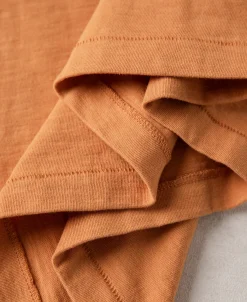 Hot Loopwheel Tubular Slub Cotton Pocket T-Shirt - Orange Short Sleeve T-Shirts | T-shirts