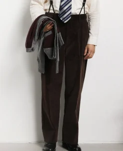 Sale Lot 840 9.5 Wale 1940s Corduroy Work Pants - Dark Brown Pants&trousers