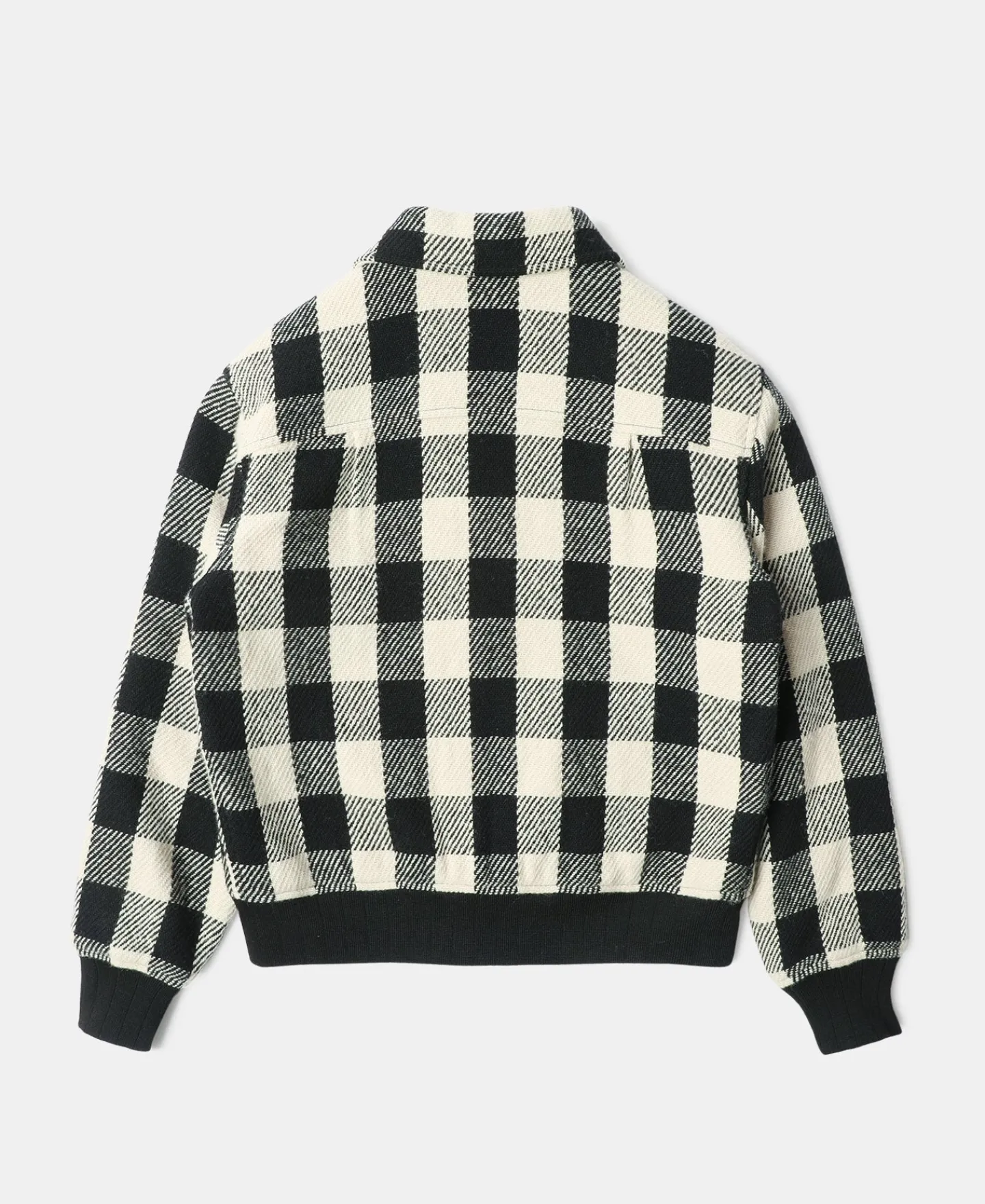 Outlet Lot 356 Buffalo Plaid Wool Ribbed Jacket - White/Black Jackets&coats