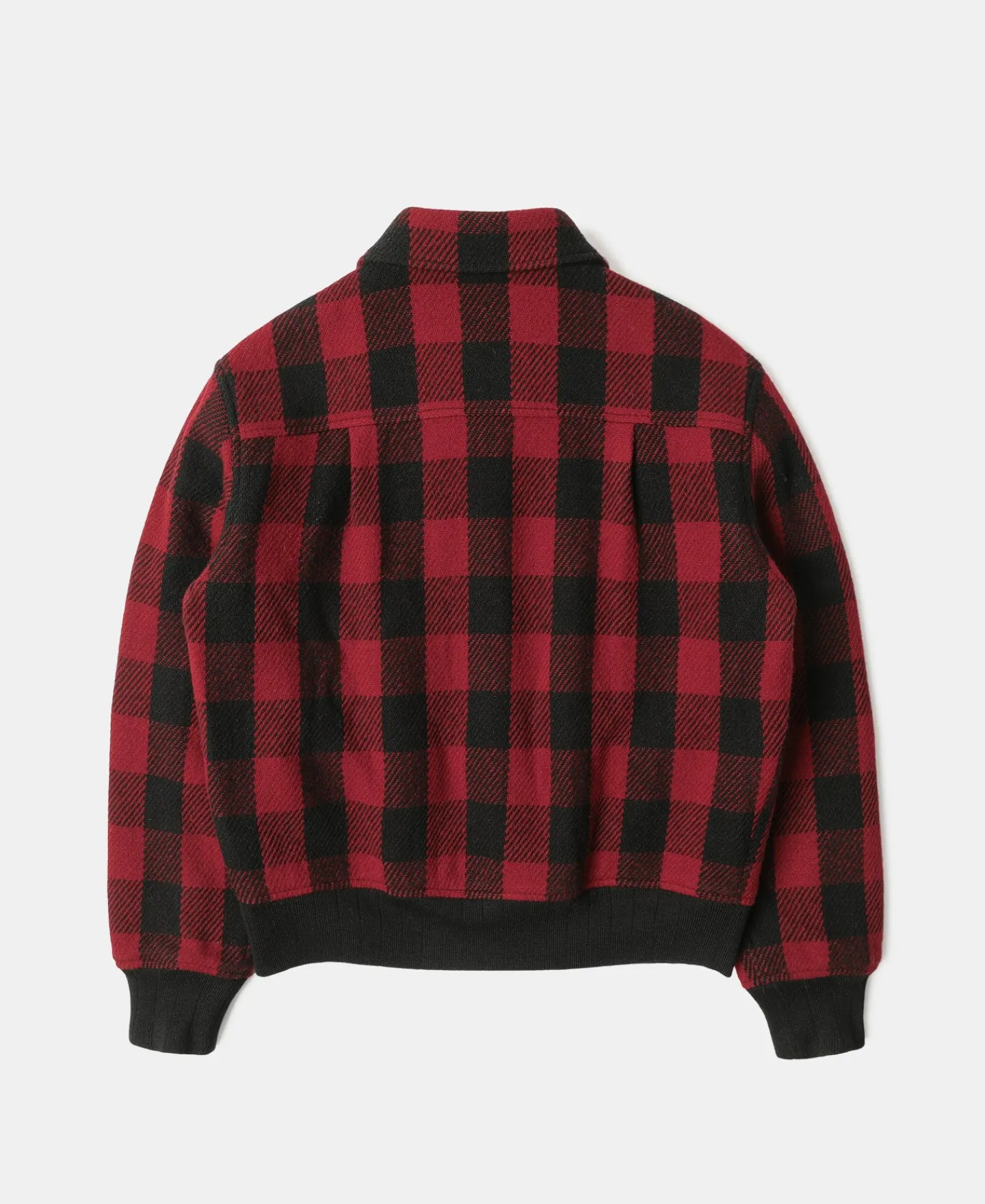 Outlet Lot 356 Buffalo Plaid Wool Ribbed Jacket - Red/Black Jackets&coats