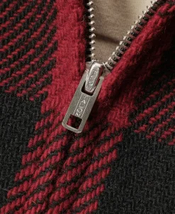Outlet Lot 356 Buffalo Plaid Wool Ribbed Jacket - Red/Black Jackets&coats
