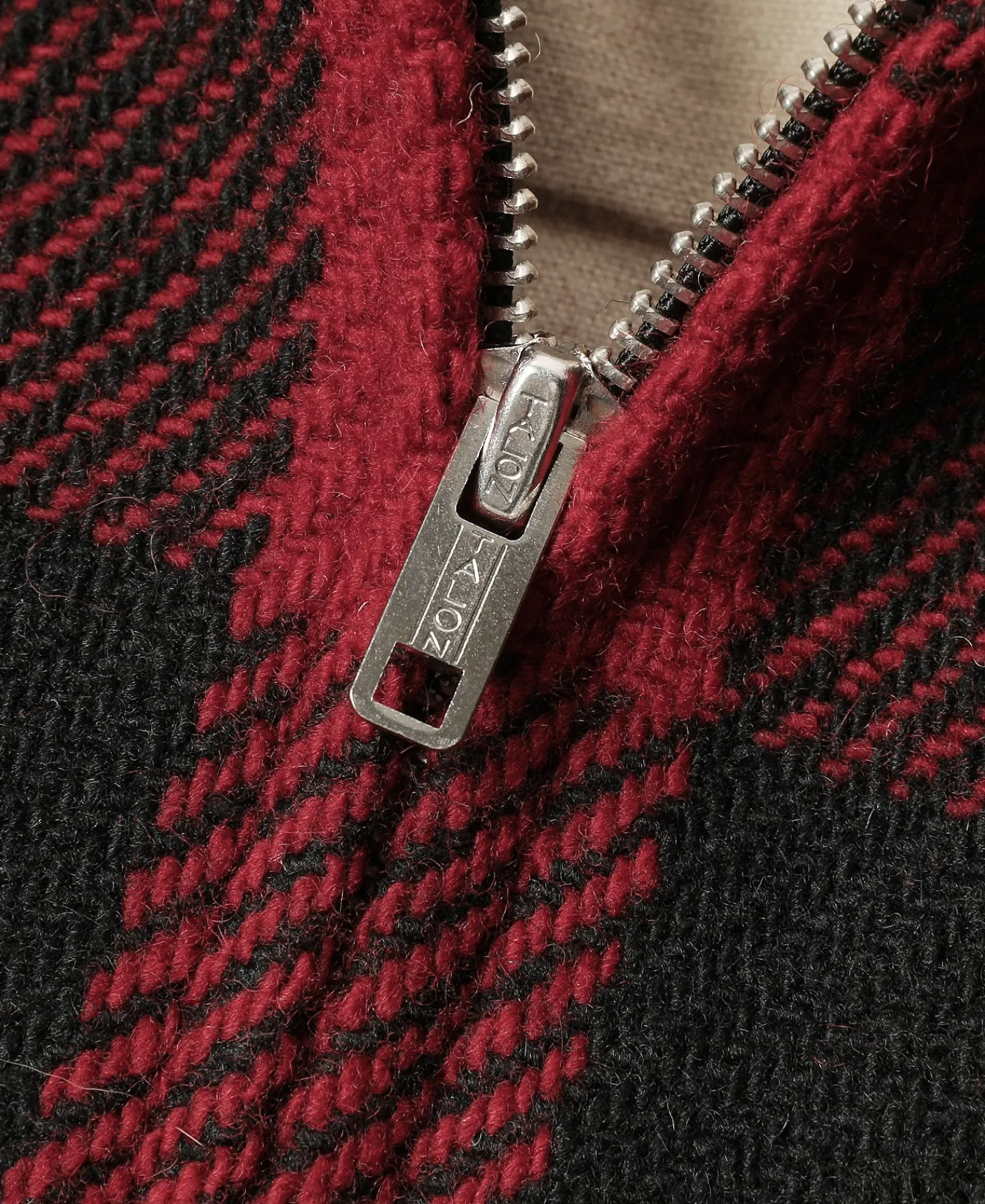 Outlet Lot 356 Buffalo Plaid Wool Ribbed Jacket - Red/Black Jackets&coats