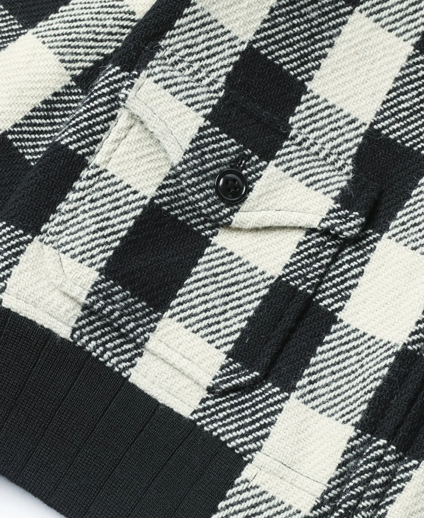 Outlet Lot 356 Buffalo Plaid Wool Ribbed Jacket - White/Black Jackets&coats