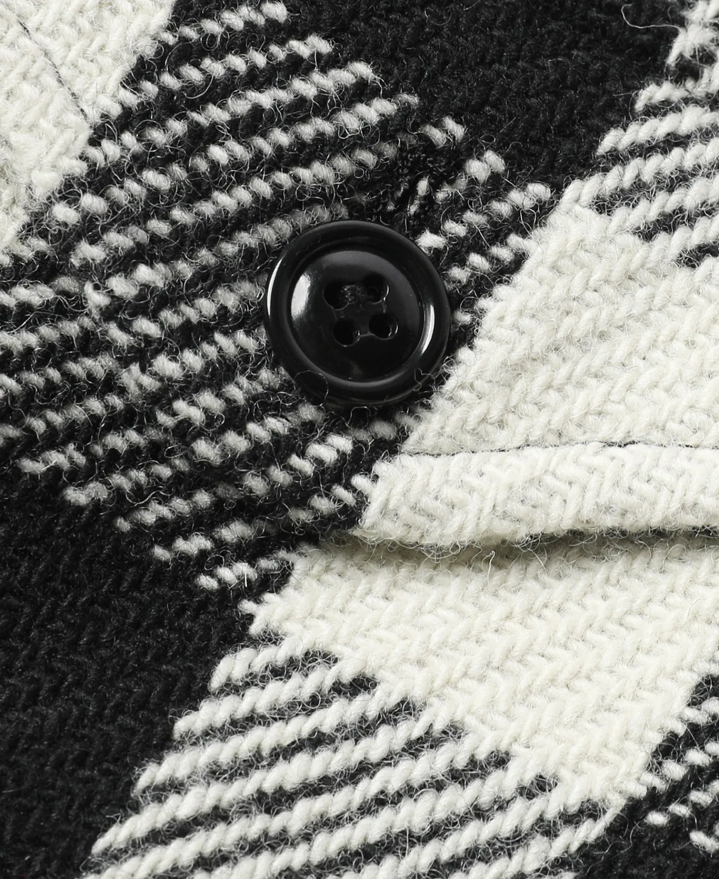 Outlet Lot 356 Buffalo Plaid Wool Ribbed Jacket - White/Black Jackets&coats