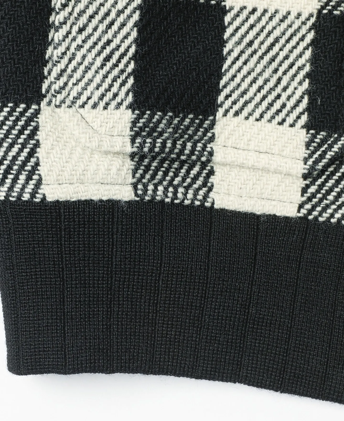 Outlet Lot 356 Buffalo Plaid Wool Ribbed Jacket - White/Black Jackets&coats