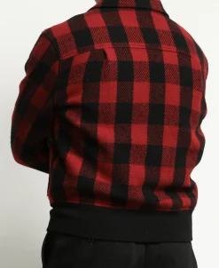 Outlet Lot 356 Buffalo Plaid Wool Ribbed Jacket - Red/Black Jackets&coats