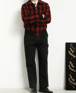 Outlet Lot 356 Buffalo Plaid Wool Ribbed Jacket - Red/Black Jackets&coats
