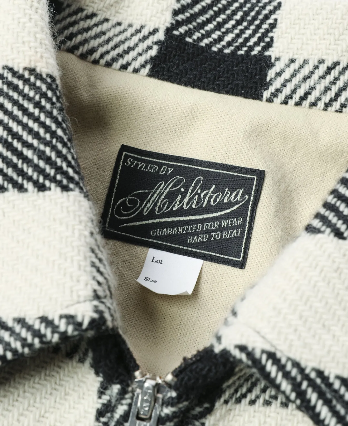 Outlet Lot 356 Buffalo Plaid Wool Ribbed Jacket - White/Black Jackets&coats