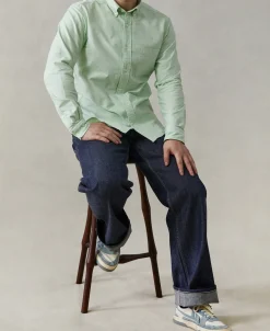 Online Lot 218 Button Down Oxford Shirt - Green Long Sleeve Shirts | Shirts