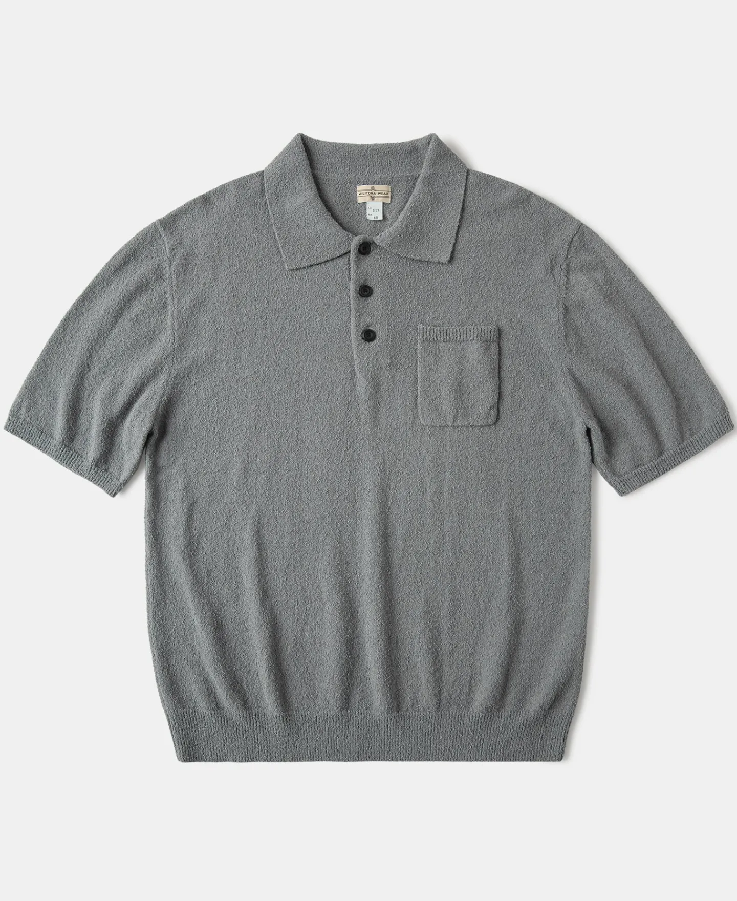 Sale Lot 917 Cotton-Blend Bouclé Polo Shirt - Gray Short Sleeve T-Shirts | Polo Shirts