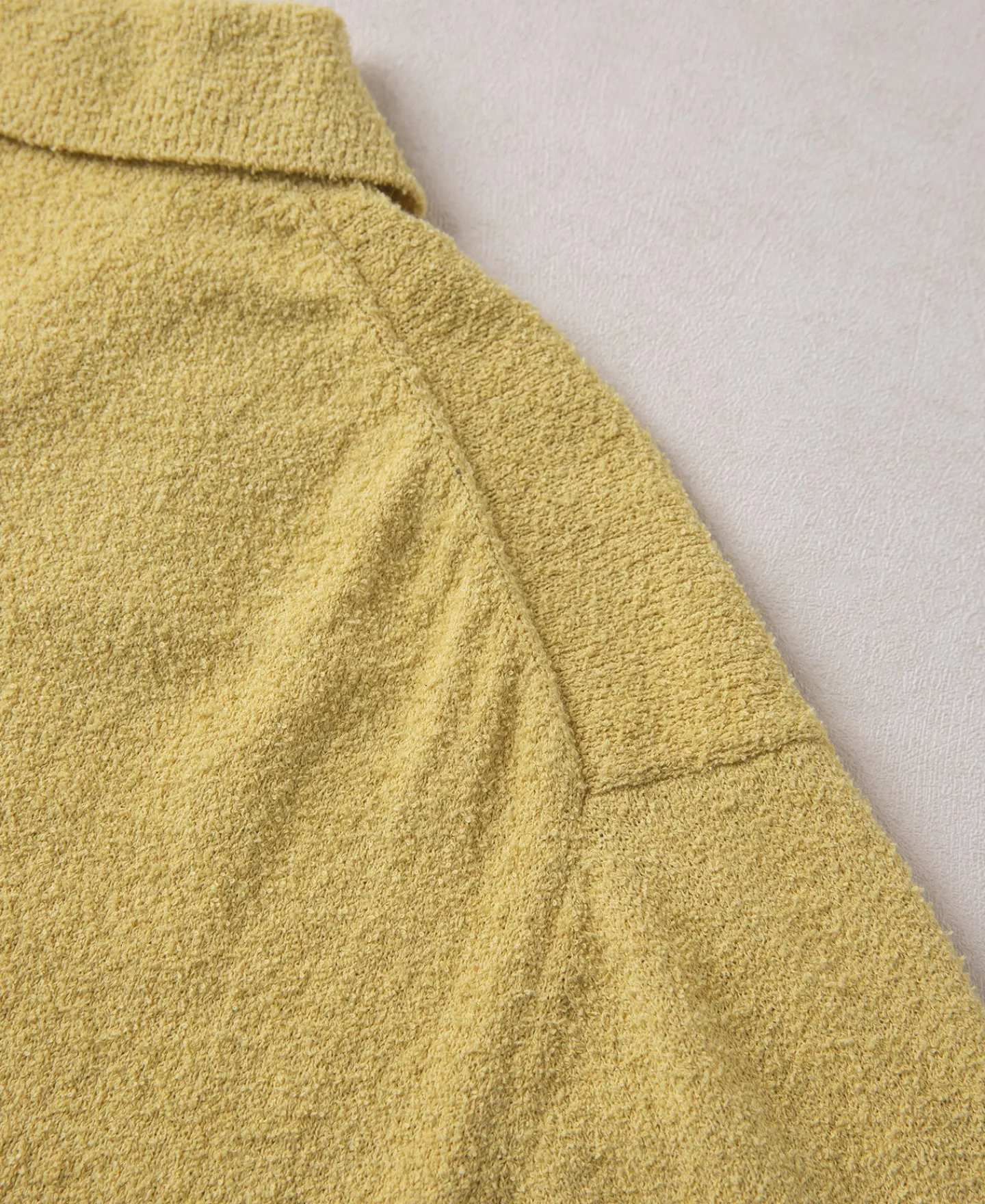 Fashion Lot 917 Cotton-Blend Bouclé Polo Shirt - Yellow Polo Shirts | Short Sleeve T-Shirts