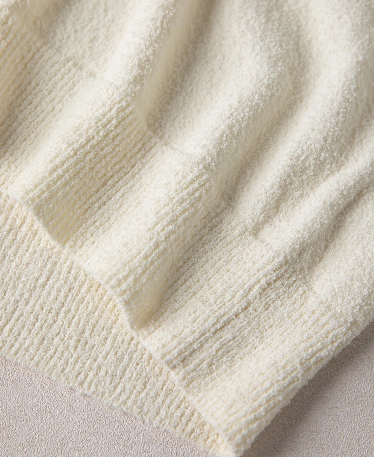 Clearance Lot 917 Cotton-Blend Bouclé Polo Shirt - Cream White Polo Shirts | Short Sleeve T-Shirts