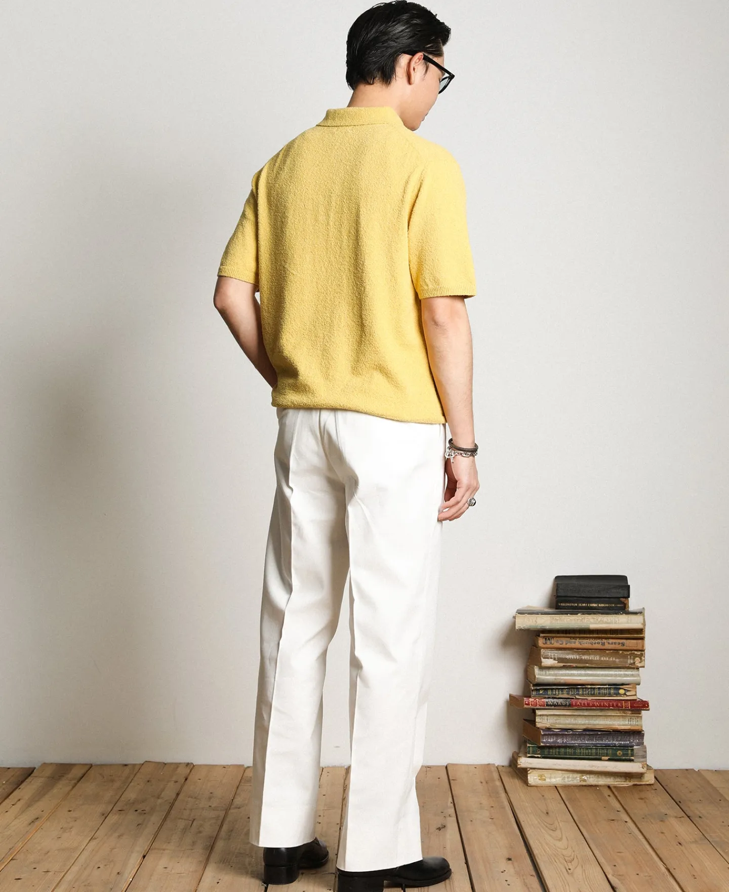 Fashion Lot 917 Cotton-Blend Bouclé Polo Shirt - Yellow Polo Shirts | Short Sleeve T-Shirts